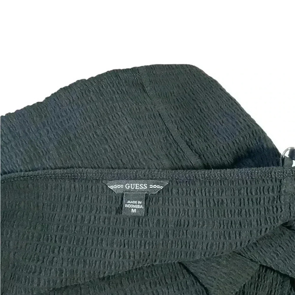 Guess, Ruffled, Black, Smock Tank With Adjustable Straps, Size Medium, Pre Loved - Picture 5 of 10